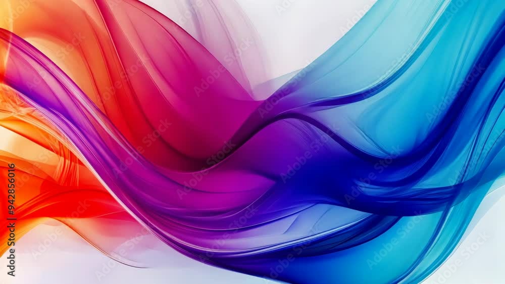 Poster swirling colors of blue and orange intertwine creating a mesmerizing abstract design