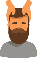 Relaxed client is receiving a head massage by a professional