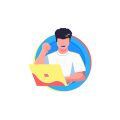 Illustration Internet Online with Gadget and wifi