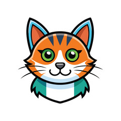 Kawaii cat coloring page - charming and simple line art for creative fun, black and white vector illustration