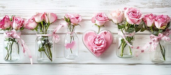 A photo of heart-shaped Valentine's Day decorations