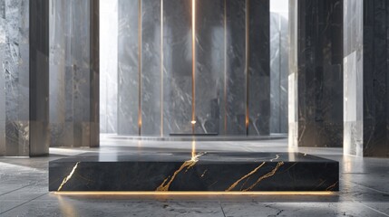 black and gold marble platform	