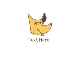 Hand drawn dog logo, lines art, cartoon animal logo