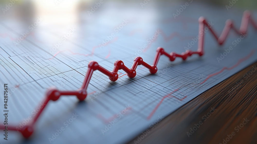 Poster the graphic is a stock chart with hands in the picture showing that they are working and checking th