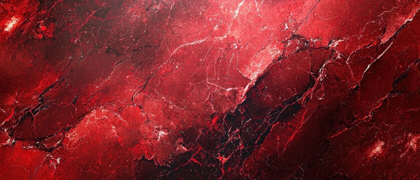 Dramatic Red Marble Texture with Intricate Patterns and Veins