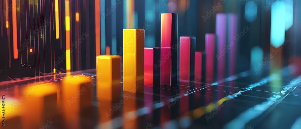 Poster vibrant infographic visualization: insights and analytics for data-driven decisions