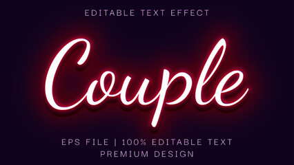 Editable text style effect - Couple text style theme.