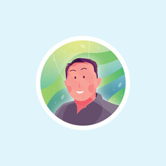Avatar Profile Flat Design style Gradient Colorful