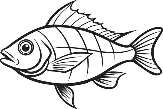 recommend clip art: fish line art vector