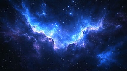 A blue sky with stars and a cloud shaped like a heart