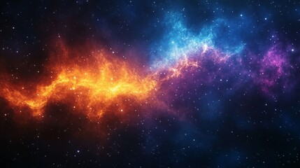 A colorful galaxy with orange and blue streaks