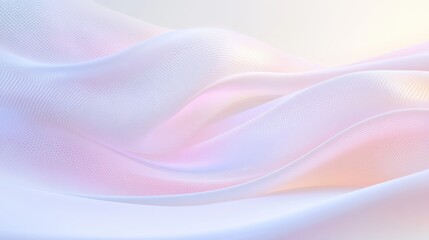 A white and pink fabric with a wave pattern. The fabric is very soft and smooth. The color combination of white and pink creates a calming and soothing mood