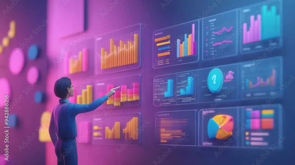 Aufkleber the graphic is a stock chart with people and hands in the picture showing that they are working and 