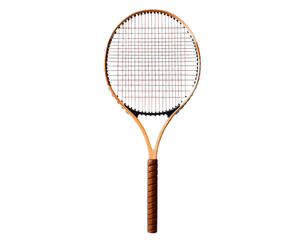 Classic tennis racket with a wooden finish, perfect for sports enthusiasts and athletic lifestyle themes.