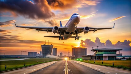 Fototapeta premium airplane taking off from the airport