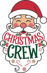 Christmas crew T shirt design vector .