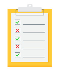 Checklist box clipboard plan notes flat illustration clipart 