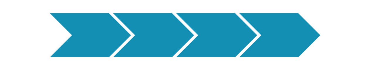 Verlauf Pfeil in blau mit 4 Schritten