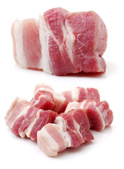 Pork belly on white background