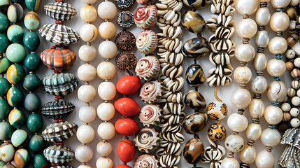 Summer vintage jewelry including cowrie shell necklaces an advertisement for fashion jewelry