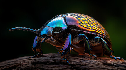Close-up of iridescent beetle shell