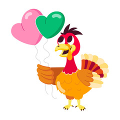 Turkey balloons sticker designed in flat style  

