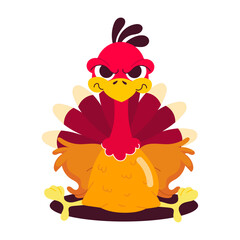 Cartoon style mascot of turkey bird

