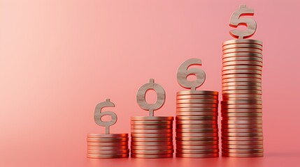 Stacked Coins with Dollar Signs, a Visual Representation of Financial Growth