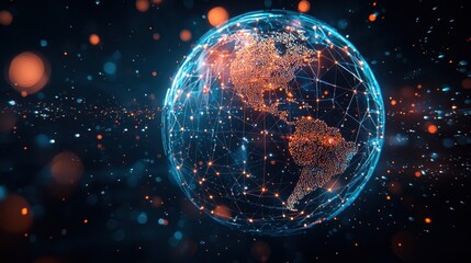 Digital World - Interconnected Globe