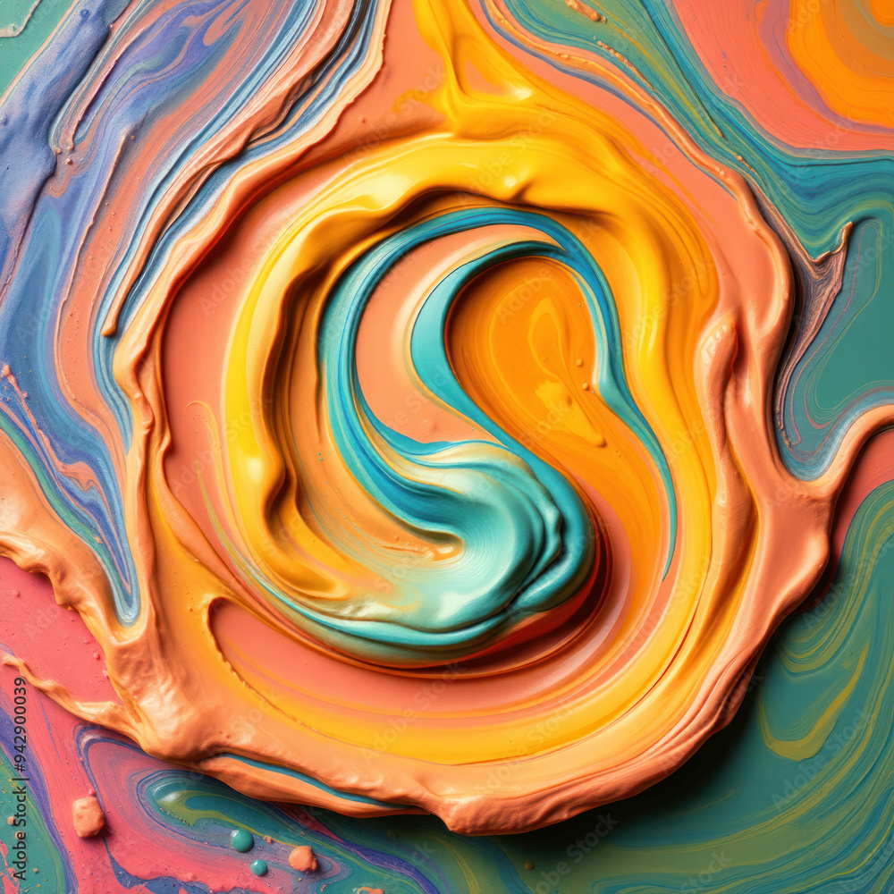 Aufkleber An abstract composition with strokes of light color creates an impression of dimensionality and plasticity