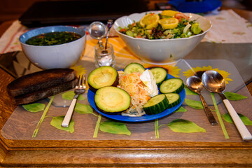 Diet breakfast with vegetables