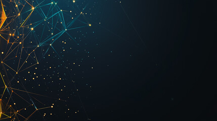 Fototapeta premium Abstract colorful business connection of lines from nodes It is connected to endless nodes and represents the innovation of communication in the network with black background