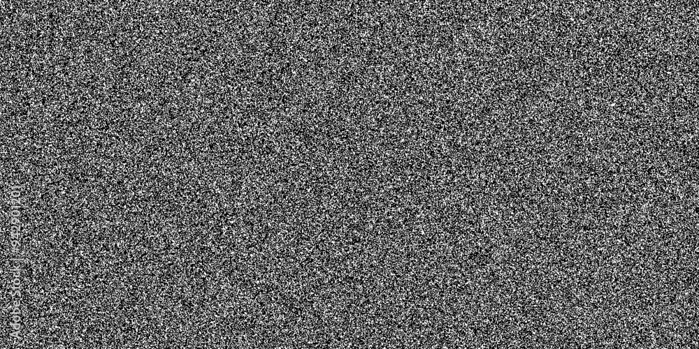 Poster TV noise dot grain background with television display interference effect, abstract vector. Grain noise background of black irregular dots or grainy particles background of TV noise or VHS camera bug