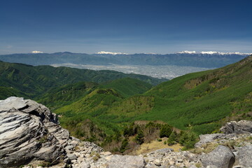 美ヶ原から望む御嶽山と乗鞍岳と穂高連峰