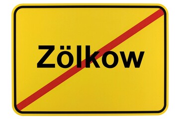 Obraz premium Illustration eines Ortsausgangsschildes der Gemeinde Zölkow in Mecklenburg-Vorpommern