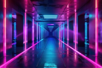 Neon Lights Corridor