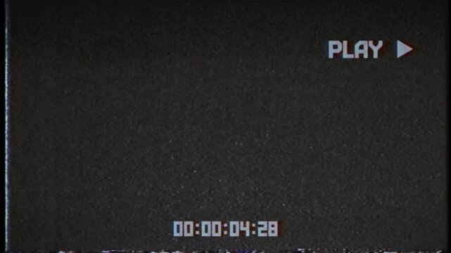 This stock motion graphic shows an overlay with a VHS play effect.