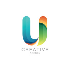 Colorful Creative Agency Logo With Gradient Letter U Design

