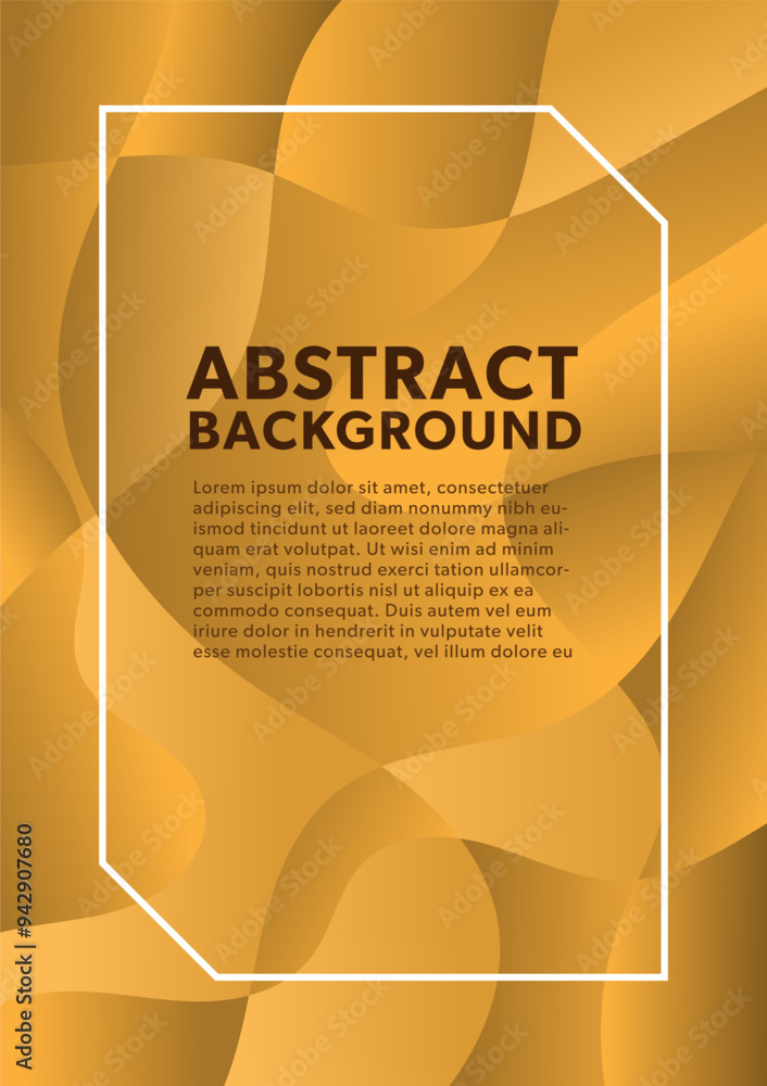 Poster abstract vertical background beautiful freeform brown gradient in the center with white frame and te