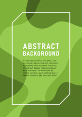 Abstract Vertical Background Green Free Shapes with Contrast Colors Beautifully curved in the middle with a white frame and text designed for book covers, posters, brochures, magazines.