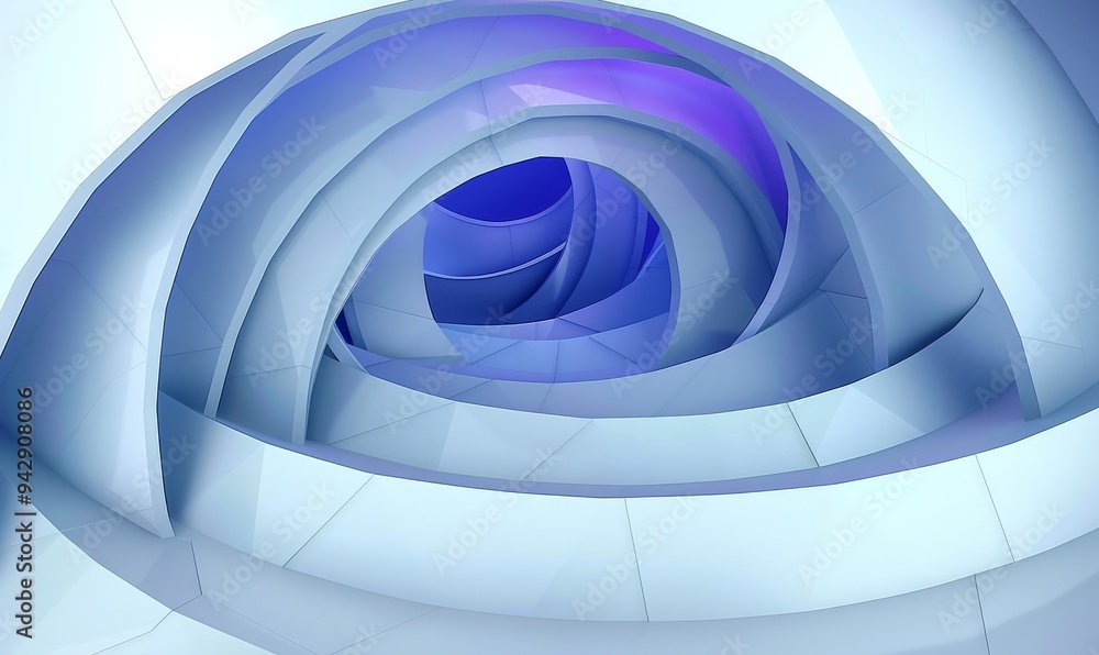 Poster ultra hd 4k visualization of modern abstract forms with 3d depth.