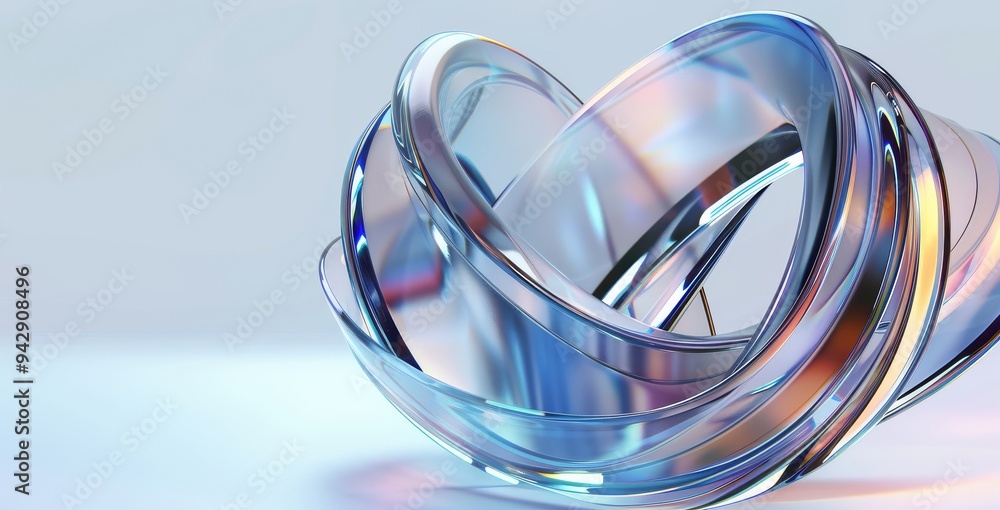 Aufkleber vibrant uhd 4k rendering of an abstract glass form against a softly illuminated background.