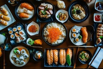 A Table Full of Japanese Cuisine