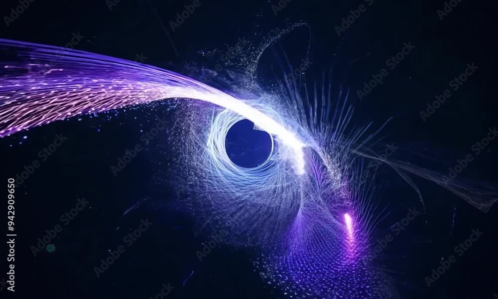 Poster a mesmerizing journey through swirling cosmic colors and shapes illuminated in dark space, showcasin