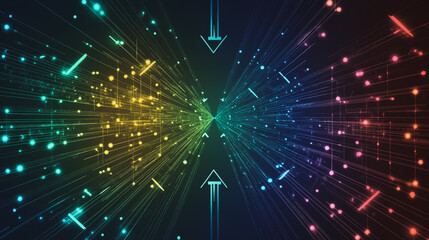 Naklejka premium Abstract business connection of lines from nodes It is connected to endless nodes and represents the innovation of communication cyber security in the network background