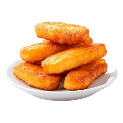 Perfectly Fried Banana Thai Dessert on White Background