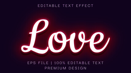 Love editable vector Neon text effect.love - Editable Text Effect, Valentine Font Style, Edit Passion Style