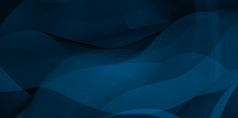 abstract Dark blue paper waves banner design.  Highlighting Professional Design and Functional Elements. Blue abstract background design with curved shapes.