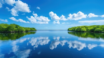 Fototapeta premium Tranquil Reflection in a Tropical Lagoon