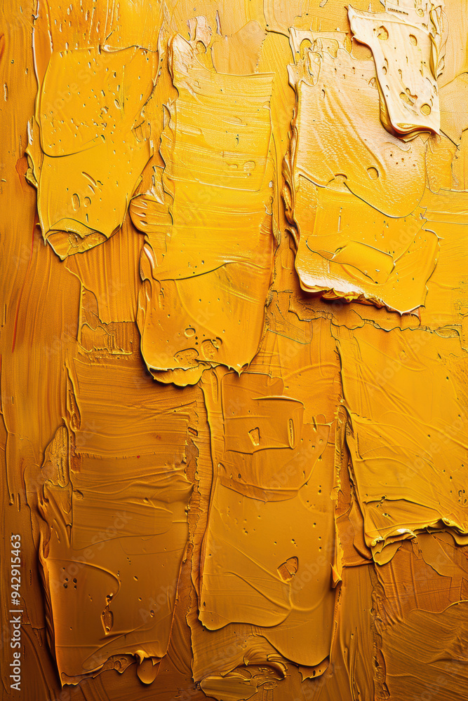 Wall mural Rough Yellow Brush Texture Art